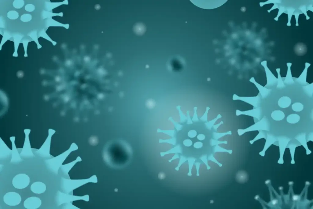 Image of a microscopic norovirus